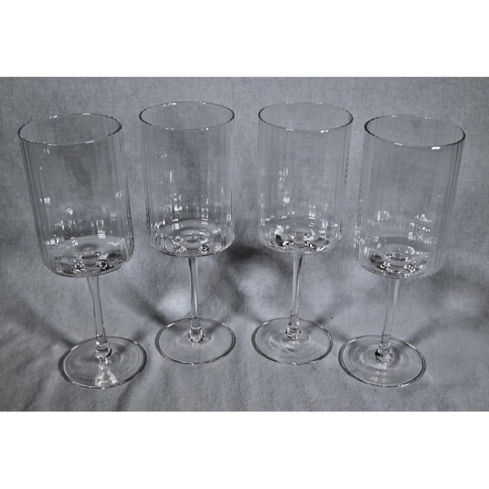 Set of 4 JoyJolt Elle Fluted Red Wine Glasses 17.5 oz Long Stem